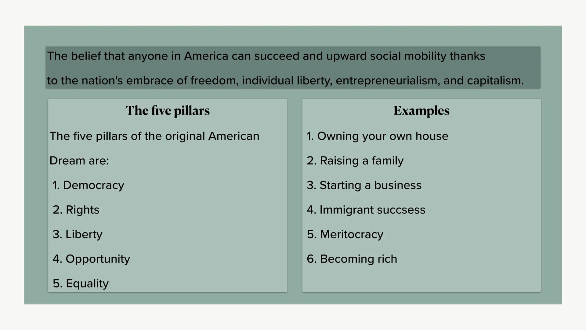 3
The American Dream
immlynwmmm
willindy Mratibuvshve
2 Table of contents
- What is the American dream? - Definition
- beliefs and values of
