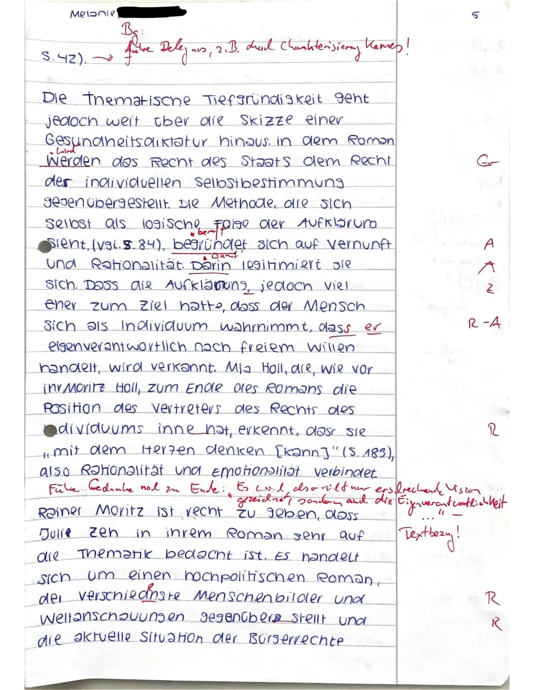 5
10
15
20
25
30
35
J1 - Deutsch Leistungsfach: Klausur Nr. 2 20.12.202
Erörterung eines literarischen Textes
Thema Juli Zeh: Corpus Delicti