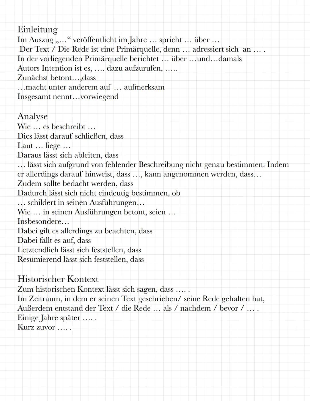 Einleitung
Im Auszug, veröffentlicht im Jahre ... spricht ... über ...
Der Text / Die Rede ist eine Primärquelle, denn ... adressiert sich a