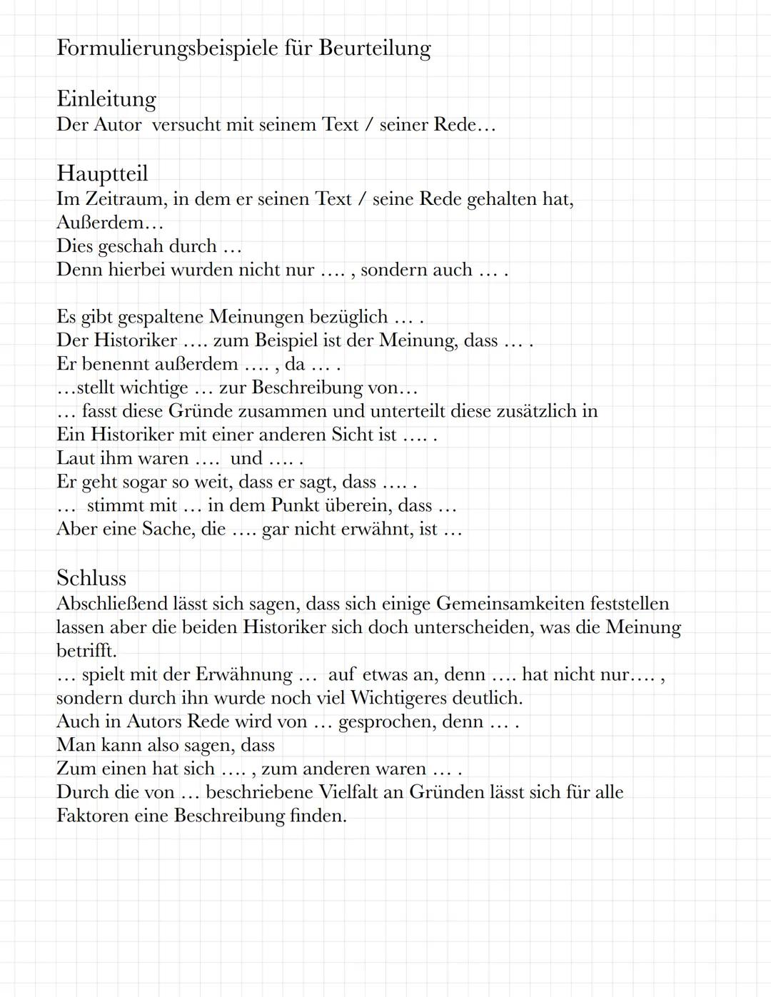 Einleitung
Im Auszug, veröffentlicht im Jahre ... spricht ... über ...
Der Text / Die Rede ist eine Primärquelle, denn ... adressiert sich a