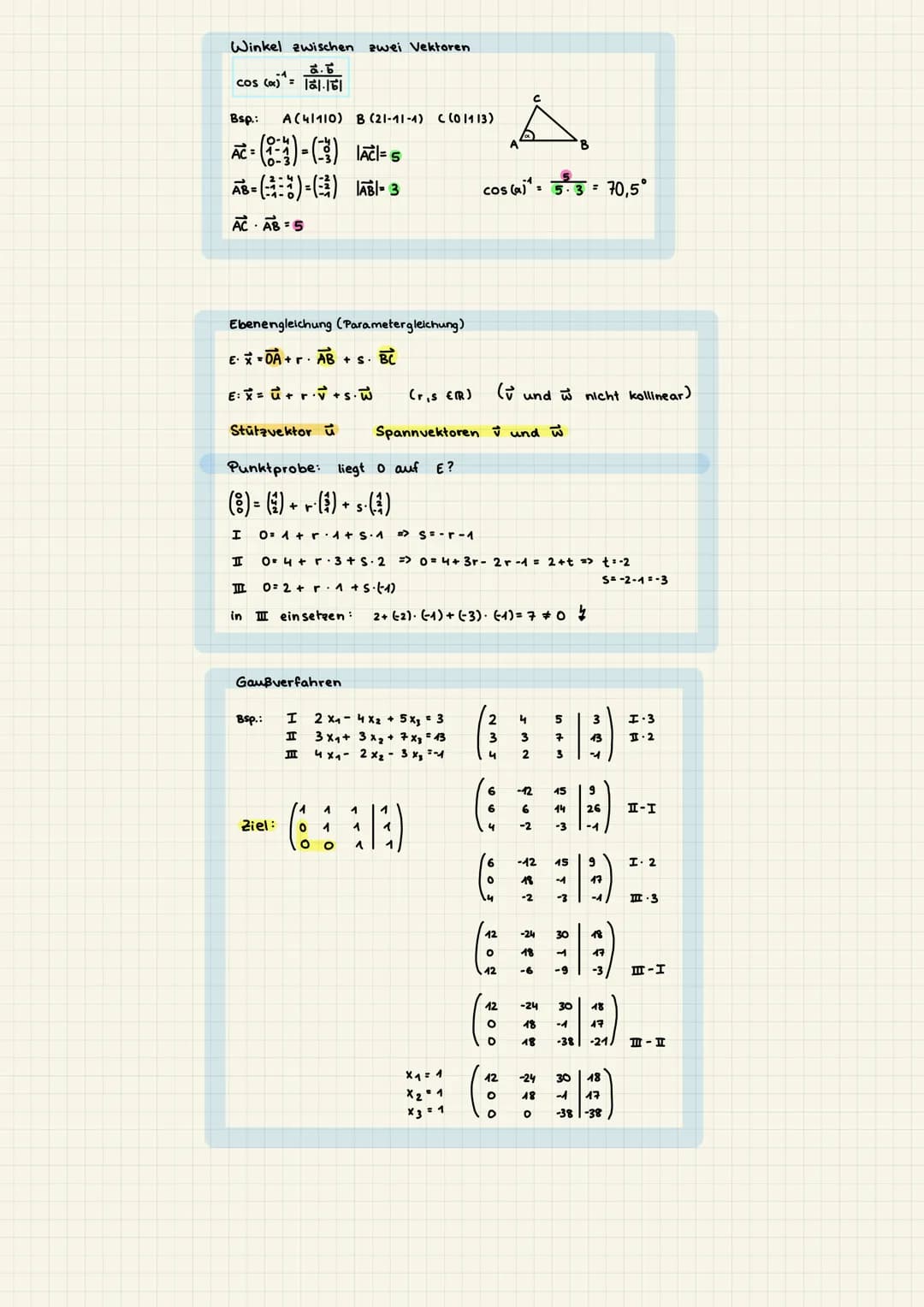 Ortsvektor
P ist ein Punkt im Raum mit den Koordinaten (P₁1P2/P3).
Dann ist OP (oder ) = (A) der Ortsvektor zu P
Länge/Betrag eines Ortsvekt
