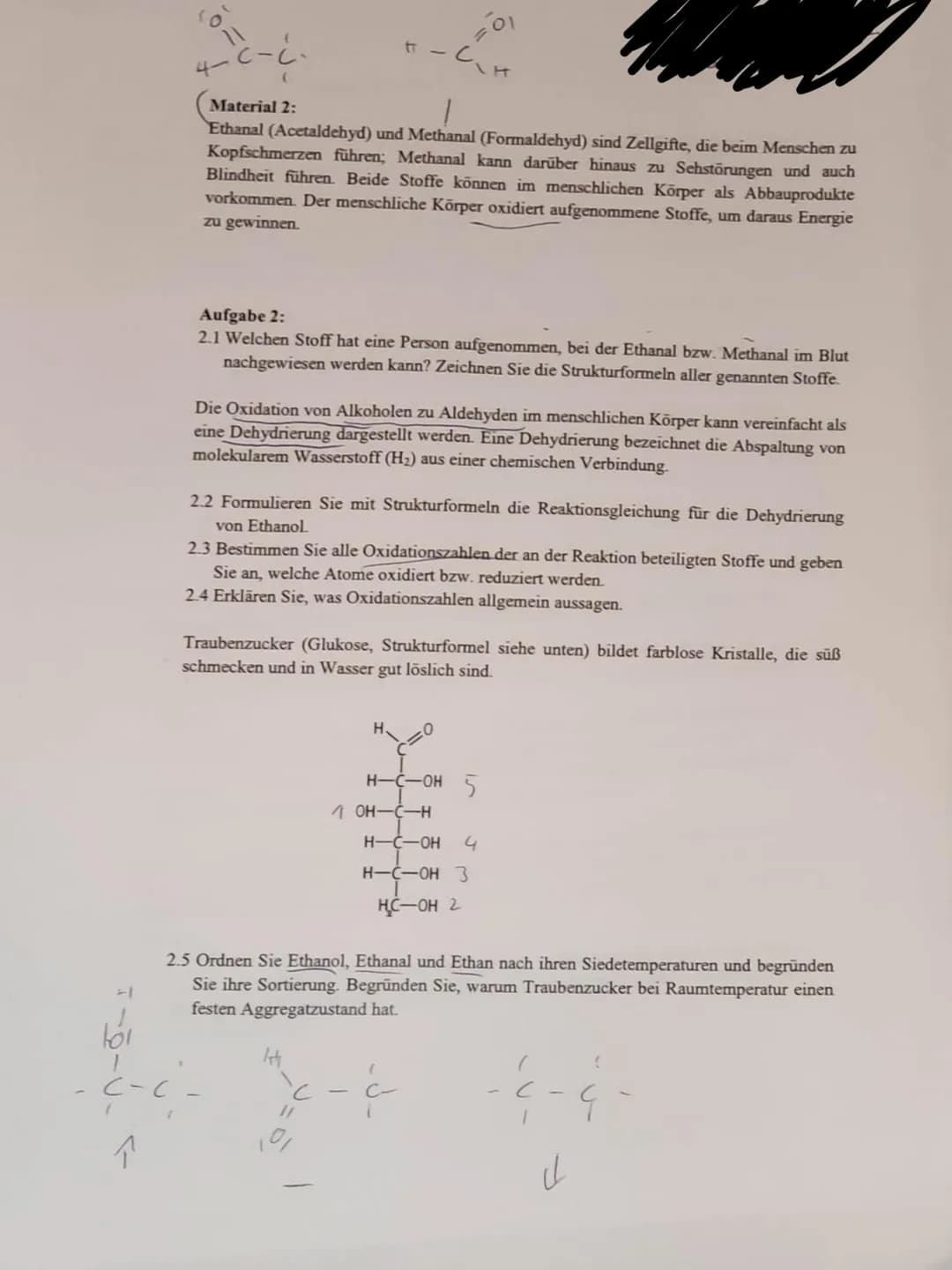 Kurs:
Fachlehree
EE
Klausur Chemie
Nam
02.12.2021
Material 1:
Im Online-Lexikon WIKIPEDIA kann man nachlesen: ,,1-Hexanol ist eine klare, fa