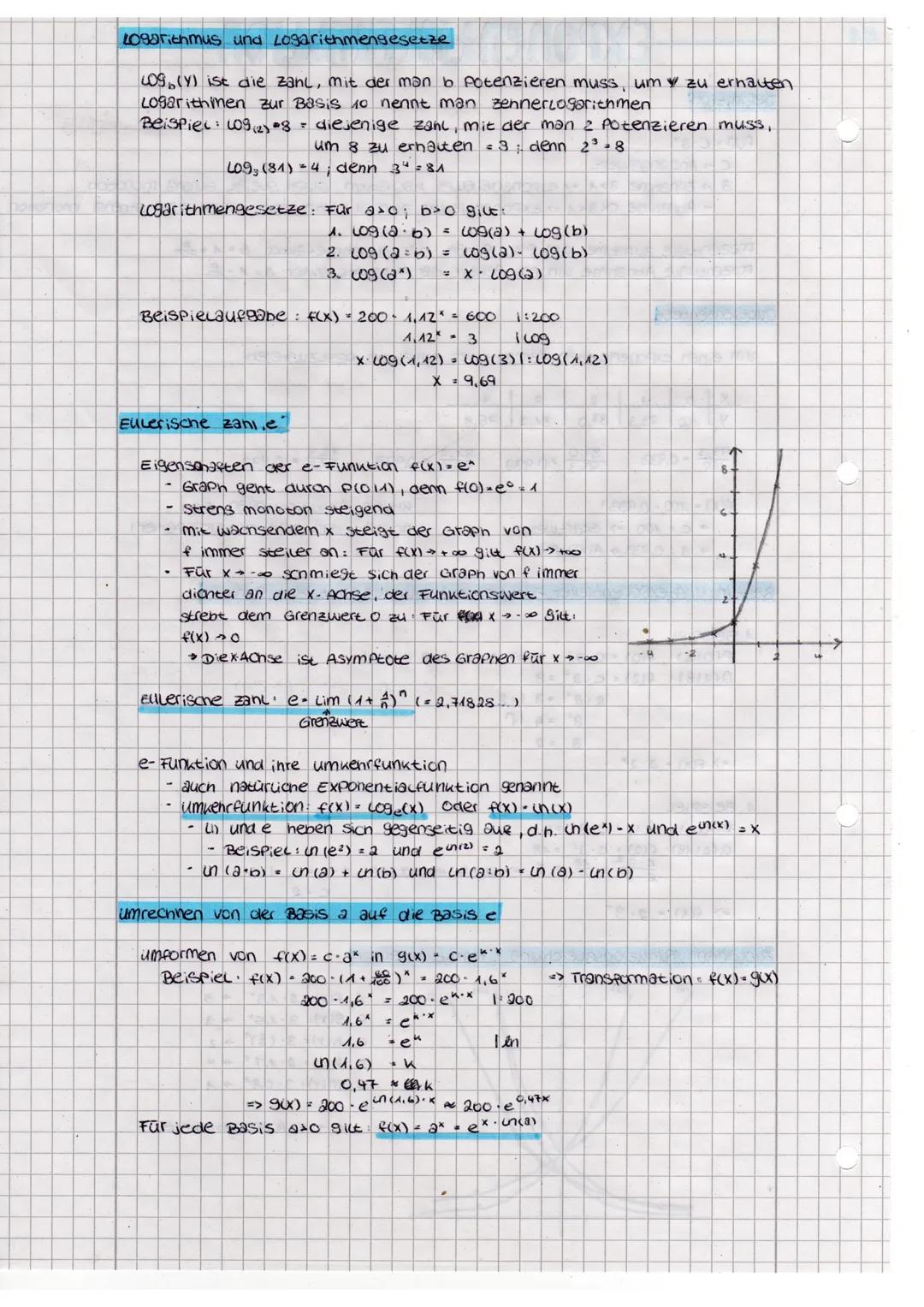 # Exponential funktion-

Definition

f(x) c.a*

C Anfangswere

azunahme a>1> exponentielles wachstum, Graph steige streng monoton

Abnanime 