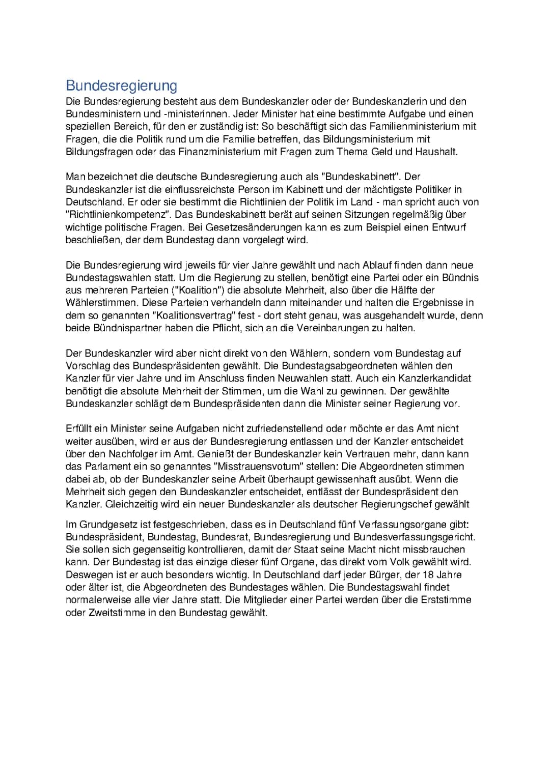 Verfassungsorgane Deutschland einfach erklärt - Aufgaben, Schaubilder und mehr
