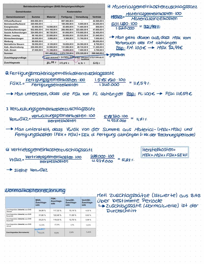 2. Klassenarbeit
Kostenartenrechnung
Einzel- und Gemeinkosten
Einzelkosten → können dem Kostenträger direkt zugerechnet werden.
(Rohstoffe, 