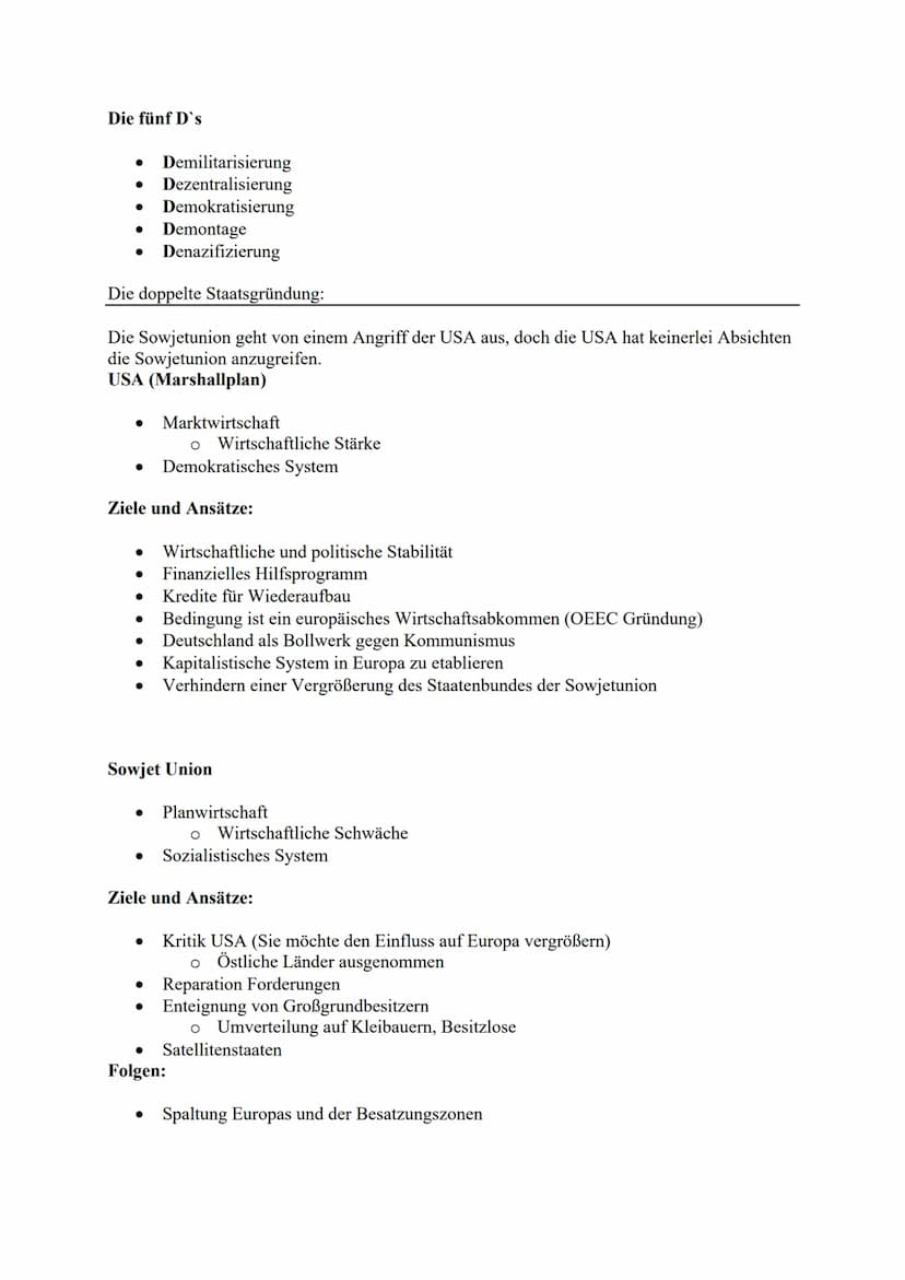 GGK Zusammenfassung J2
USA und UDSSR Zwei unvereinbare Gesellschaftsmodelle?
Gründe und Ziele der Unabhängigkeitserklärung:
Abtrennung vom M