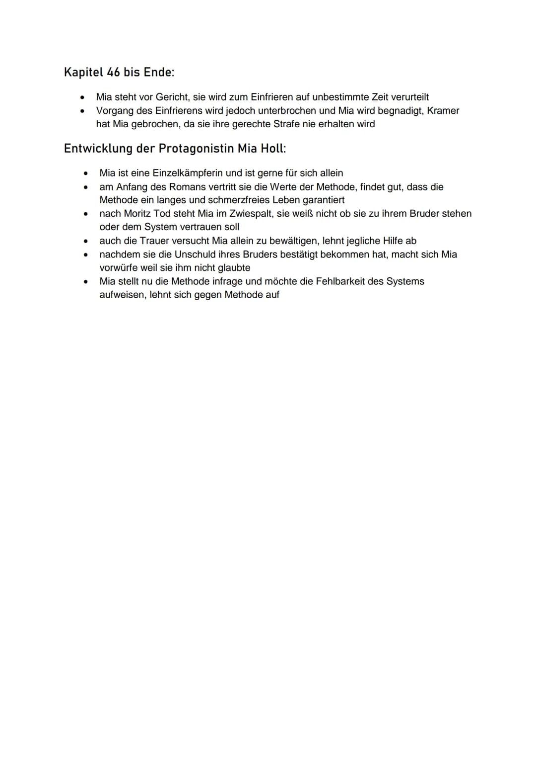 Juli Zeh:
●
●
Begriffe:
Wächterhaus:
●
●
Methode:
●
Gesellschaftliches System, welches jedem ein langes, gesundes und störungsfreies
Leben g