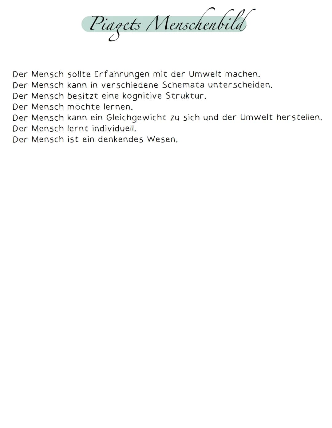 Kognitive Entwicklung nach Jean Piaget Fachbegriffe: Kognitive Entwicklung nach Jean Piaget
Egozentrismus:
Das Kind kann sich nicht in ander