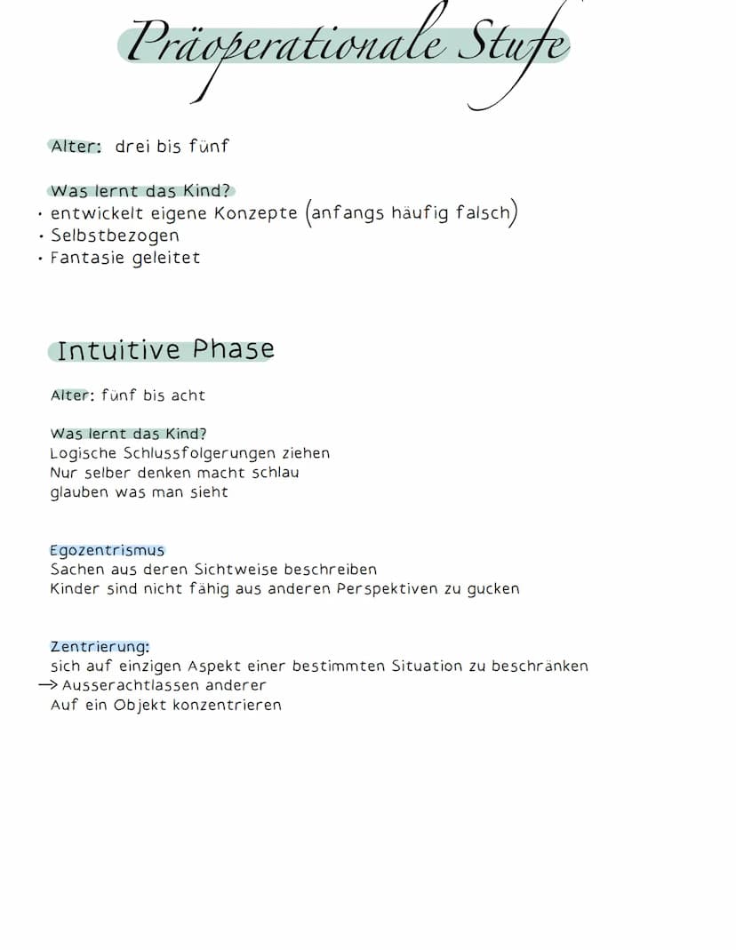 Kognitive Entwicklung nach Jean Piaget Fachbegriffe: Kognitive Entwicklung nach Jean Piaget
Egozentrismus:
Das Kind kann sich nicht in ander