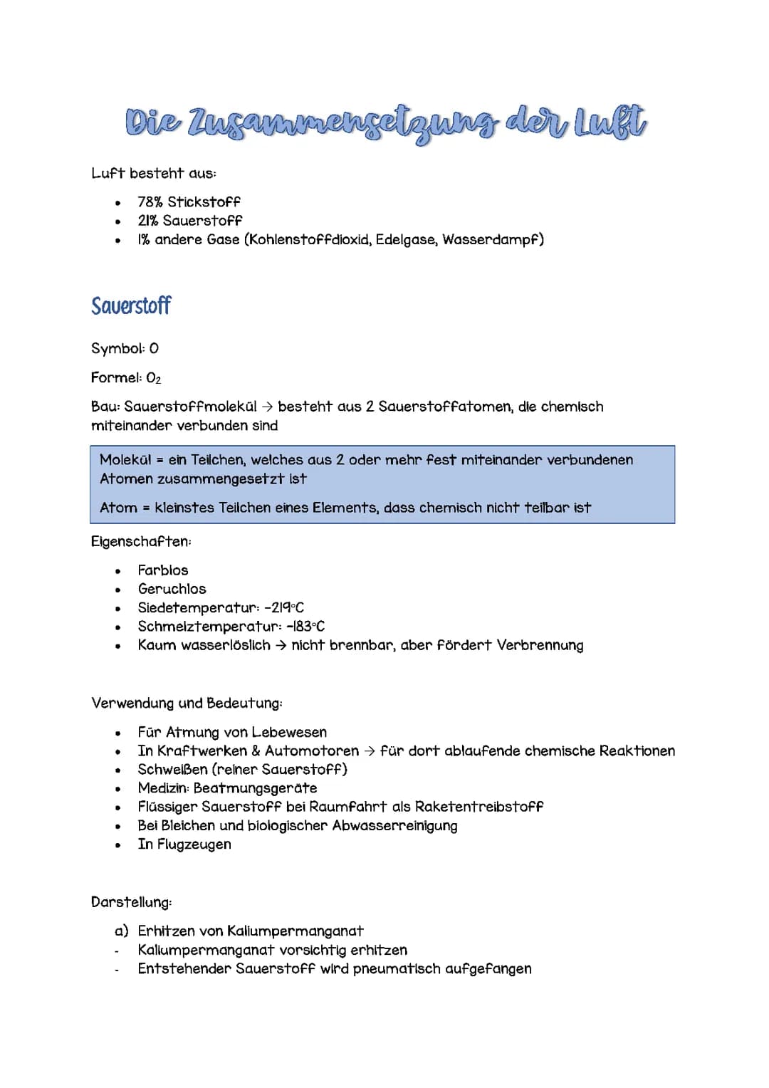 Zusammensetzung der Luft