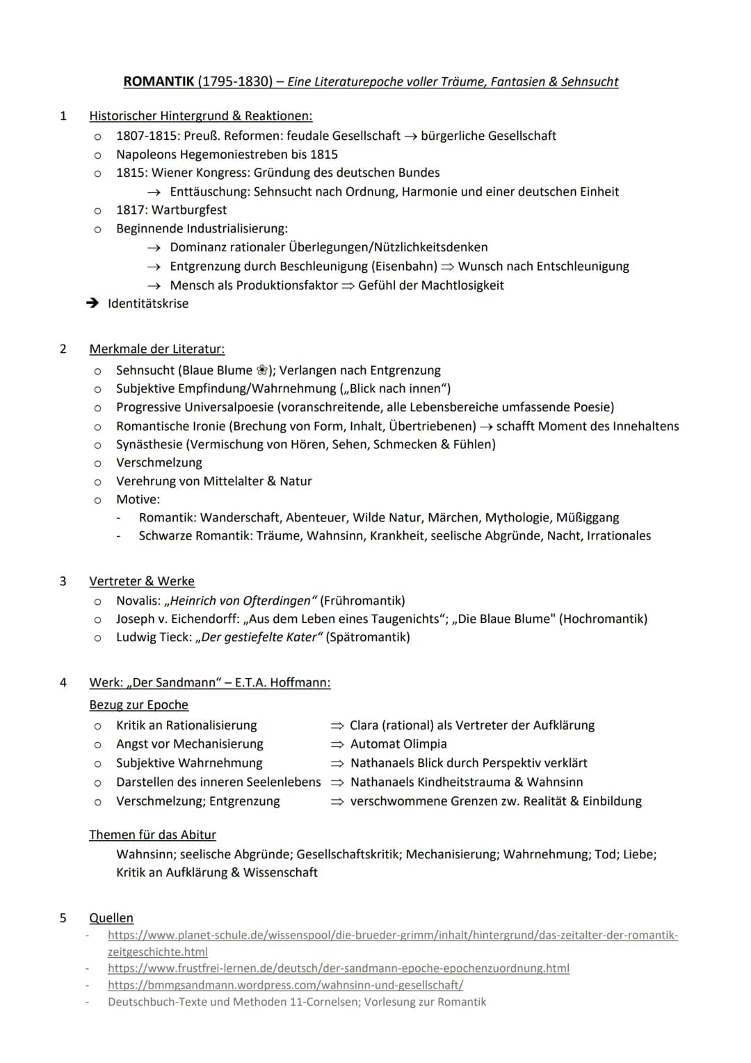 1
2
3
4
5
Historischer Hintergrund & Reaktionen:
O 1807-1815: Preuß. Reformen: feudale Gesellschaft → bürgerliche Gesellschaft
O Napoleons H