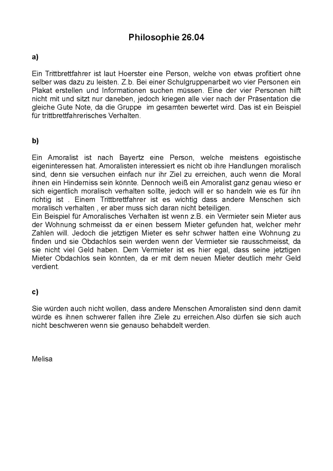 Trittbrettfahrer einfach erklärt und Unterschied zwischen amoralisch und unmoralisch