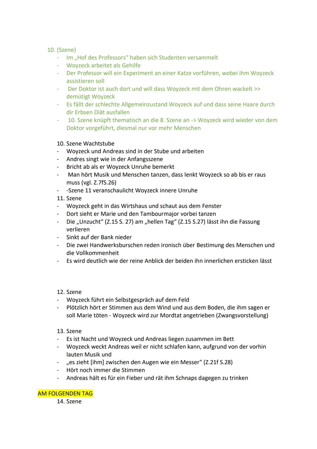 Woyzeck
ABEND
1. Szene
-
Woyzeck und Andreas befinden sich auf einem Feld und schneiden Stöcke
Woyzeck leidet bereits unter starken Halluzin