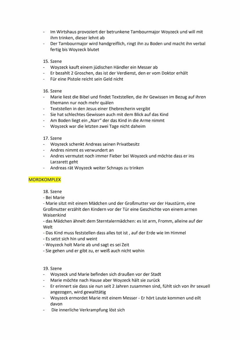 Woyzeck
ABEND
1. Szene
-
Woyzeck und Andreas befinden sich auf einem Feld und schneiden Stöcke
Woyzeck leidet bereits unter starken Halluzin