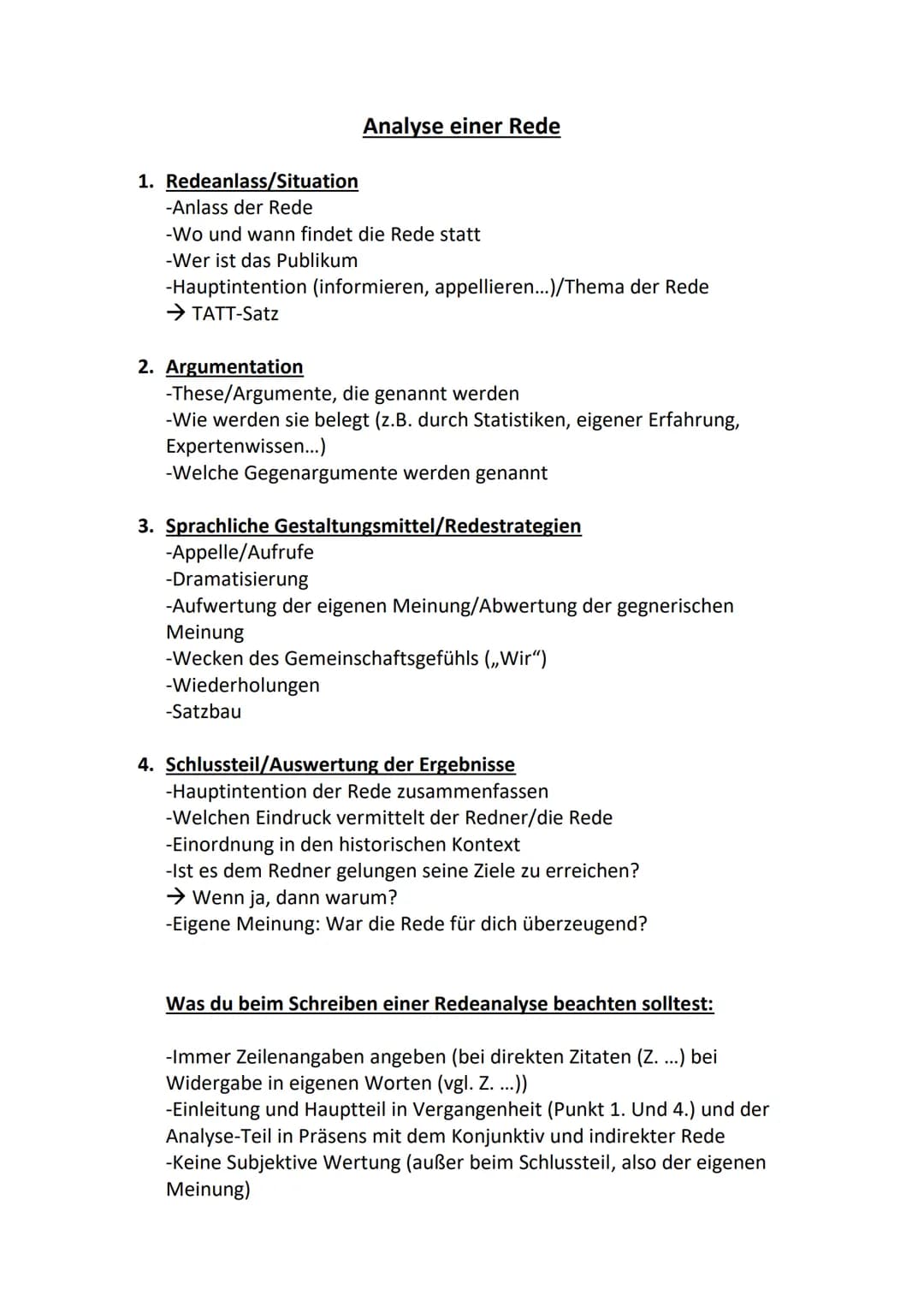 1. Redeanlass/Situation
-Anlass der Rede
Analyse einer Rede
-Wo und wann findet die Rede statt
-Wer ist das Publikum
-Hauptintention (inform