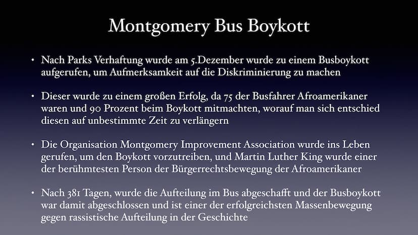 Mutter der
Bürgerrechtsbewegung
Rosa Parks
„People always say that I didn't give up my seat because
I was tired, but that isn't true. I was 