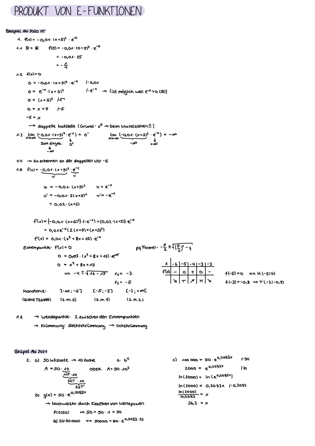 1. Lineare Funktionen: f(x) =mx+n
m = Sleigung
y = y-Achsenabschnitt
Eigenschaften:
- Monotenie:
Ableitungen / Integrale
Nullstelle: f(x)/y 