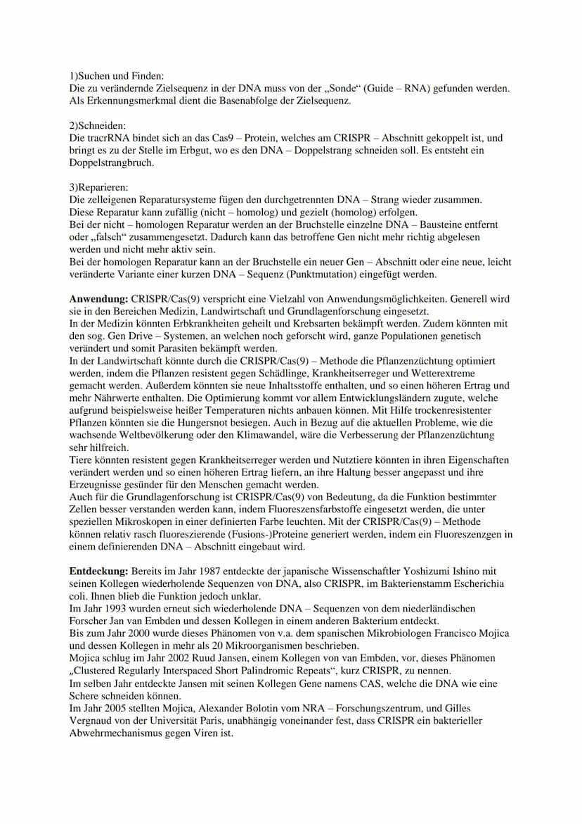 CRISPR/Cas(9)
Bedeutung: Die Gentechnik hat in den letzten drei Jahrzehnten einen großen Fortschritt gemacht.
Dieser Fortschritt wurde vor a