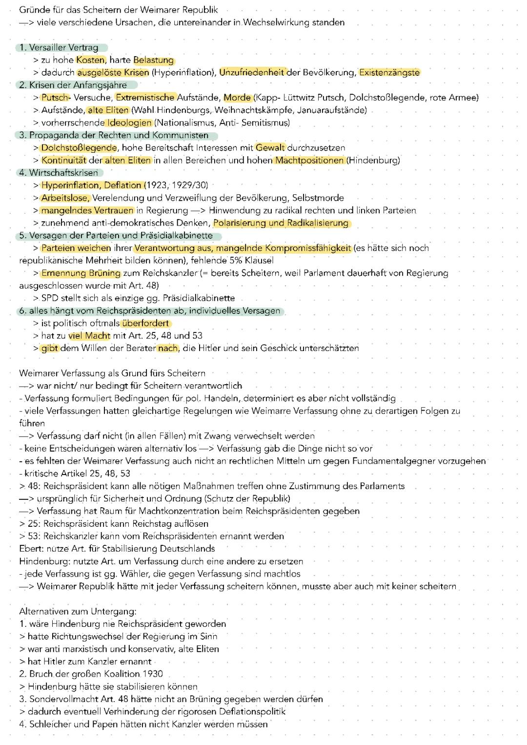 Scheitern der Weimarer Republik