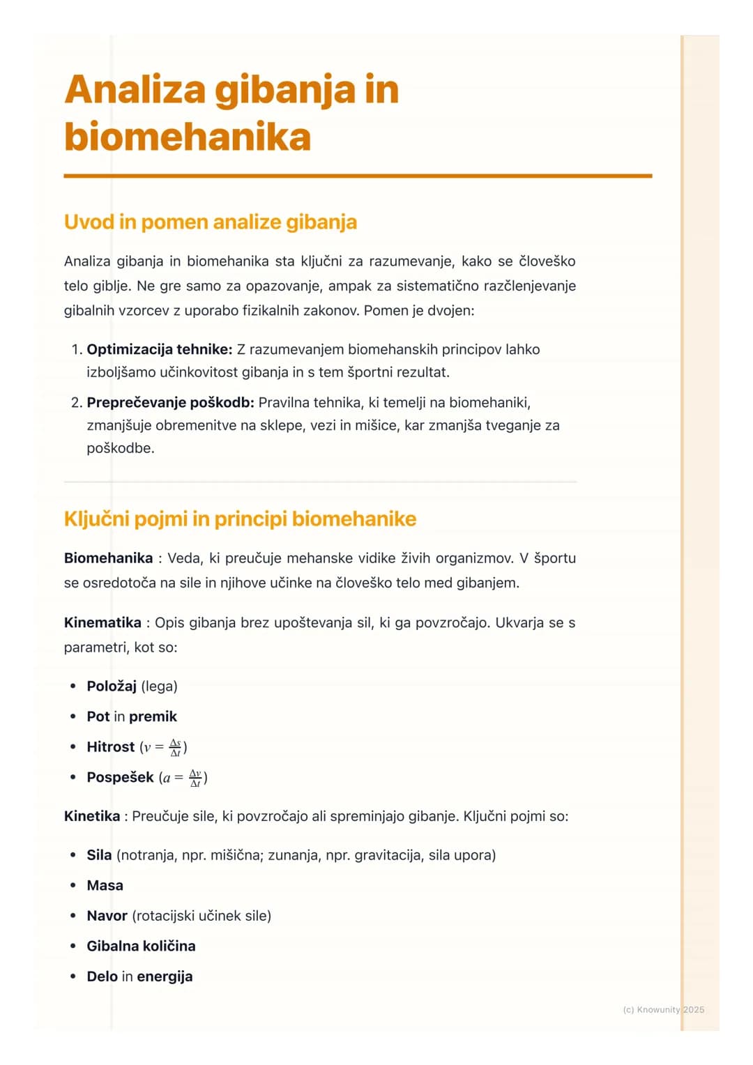 # Analiza gibanja in
biomehanika

Uvod in pomen analize gibanja

Analiza gibanja in biomehanika sta ključni za razumevanje, kako se človeško