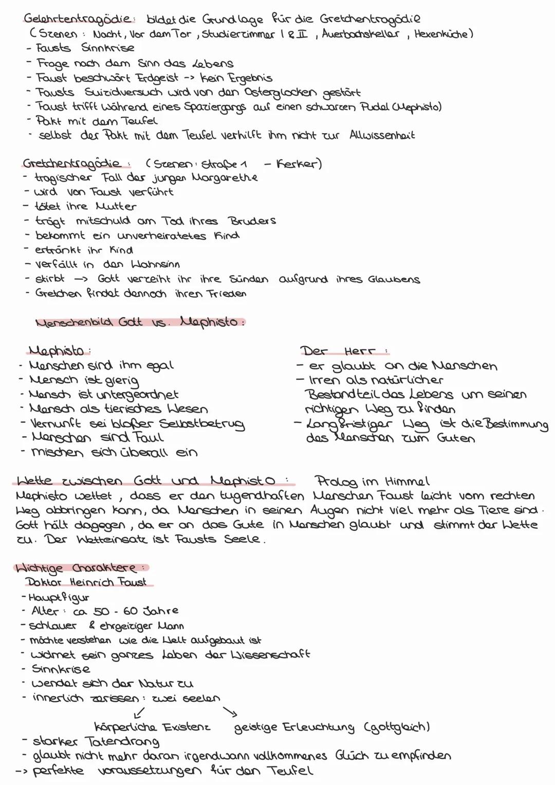 # Wiederholung Goethe Faust I

Inhalt des Dramas:

-Hauptfigur : der Gelehrte Dr. Heinrich Faust

-Sinnkrise : „Dass ich erkenne, was die We