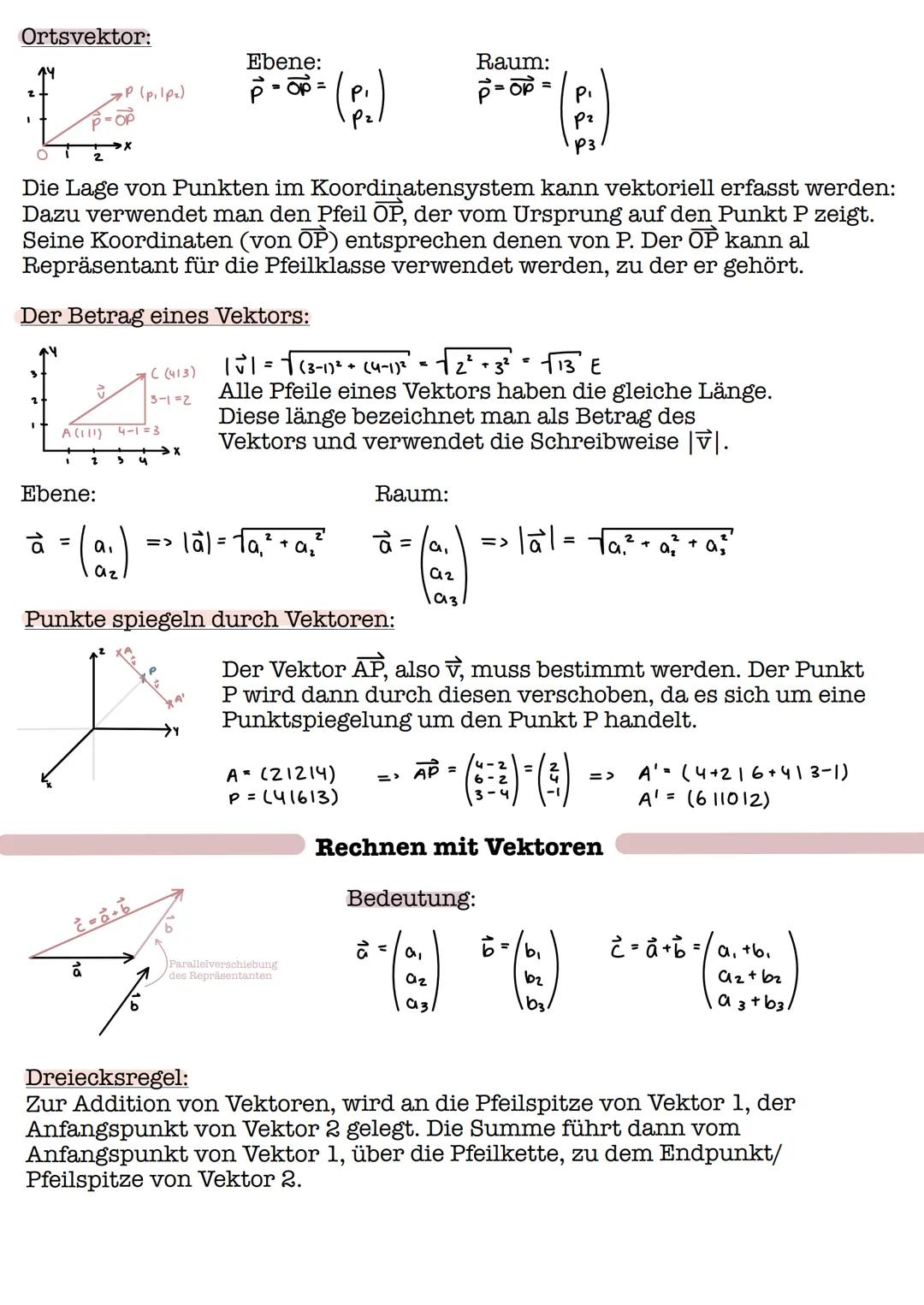 # Vektoren

Begriff: Ein Vektor ist früher als Verschiebungspfeil bezeichnet worden.
Damit ein Vektor klar definiert ist, braucht er eine fe