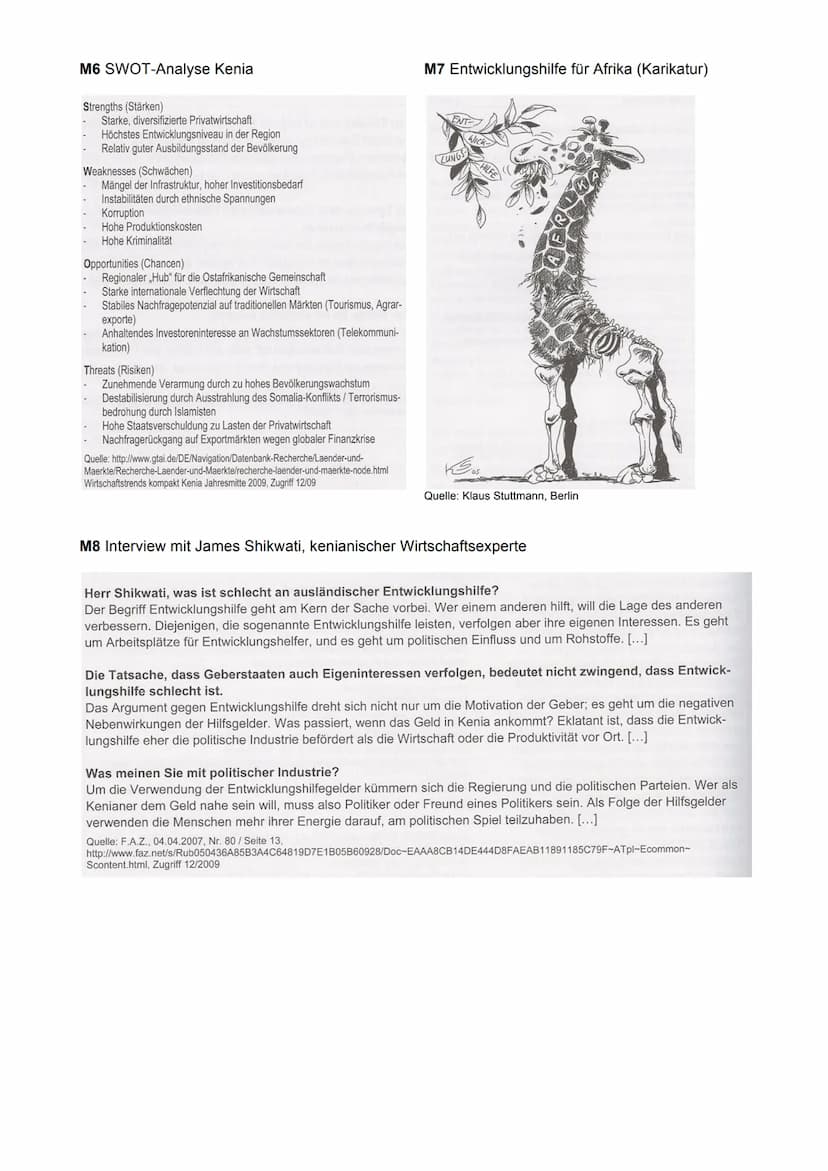Aufgaben:
1.
2.
3.
Materialien:
(2011)
Entwicklungsunterschiede in der Un-,,Einen Welt" - Das Beispiel Kenia
siehe Anlagen
Diercke Weltatlas