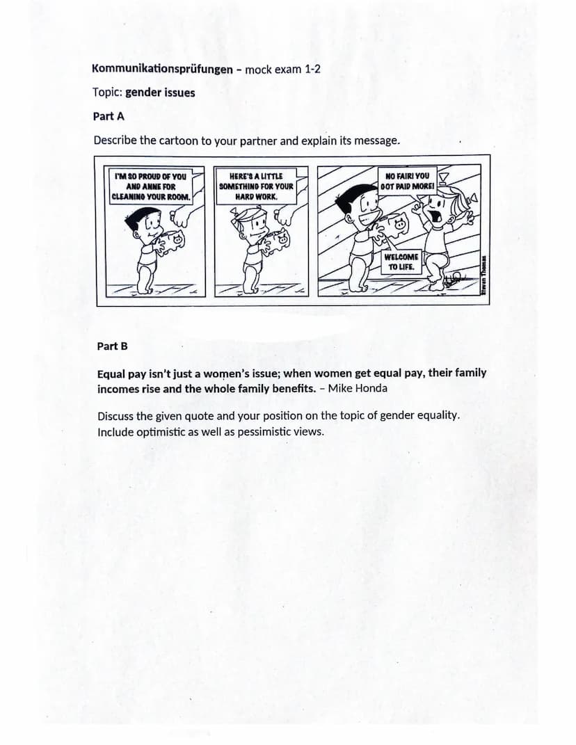 Kommunikationsprüfungen - mock exam 2-1
Topic: genetic engineering
Part A
Describe the cartoon to your partner and explain its message.
Now
