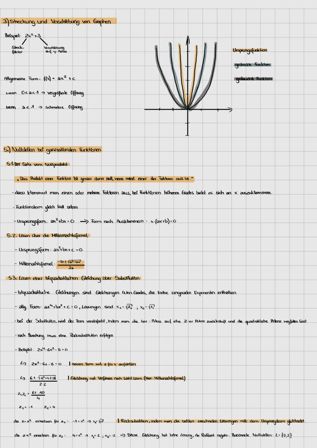 Lernzettel:
1. Ganzrationale Funktionen
Funktionen der Form {(x) = anx^² + 2n-₁ X²^ +...+ ₂x²
Der Grad einer Funktion wird immer anhand ihre