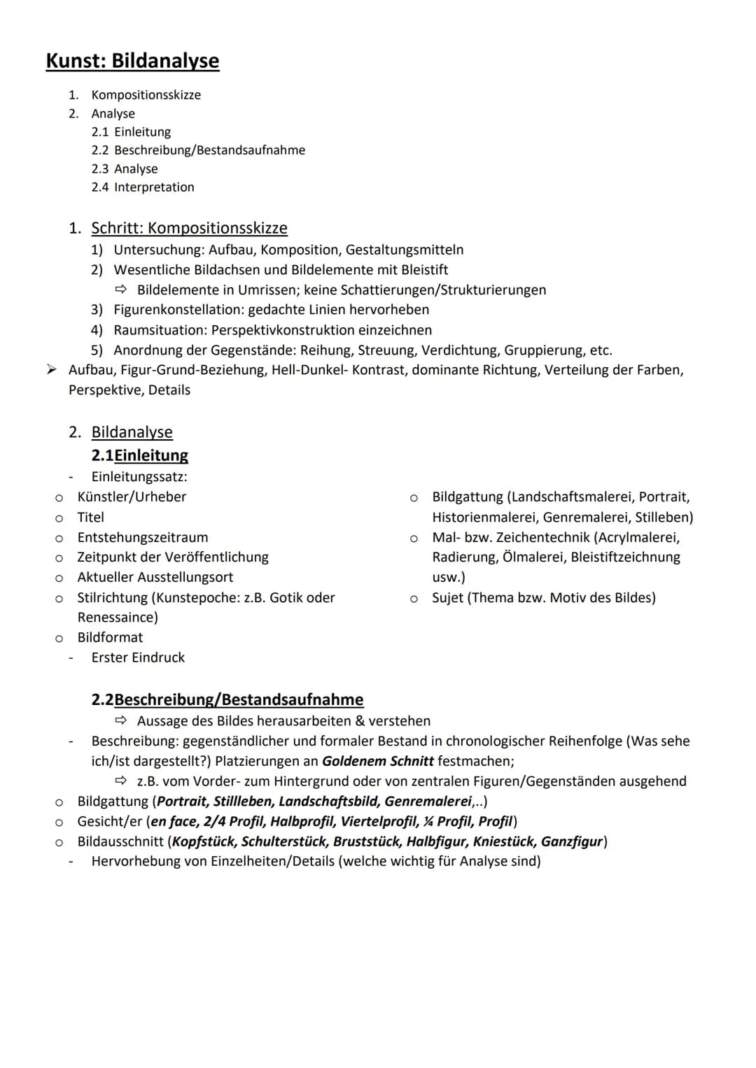 Kunst: Bildanalyse
1. Kompositionsskizze
2. Analyse
2.1 Einleitung
2.2
2.3 Analyse
2.4 Interpretation
Beschreibung/Bestandsaufnahme
1. Schri