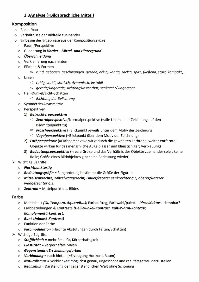 Kunst: Bildanalyse
1. Kompositionsskizze
2. Analyse
2.1 Einleitung
2.2
2.3 Analyse
2.4 Interpretation
Beschreibung/Bestandsaufnahme
1. Schri