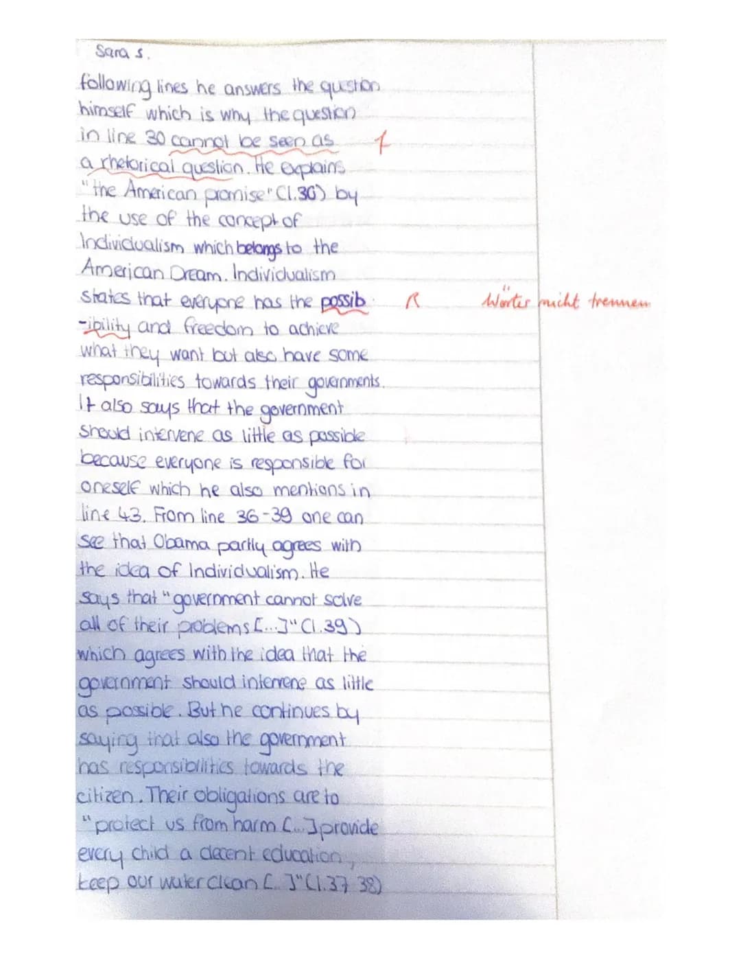 Klausur Q1/1 LK Englisch
Inhaltliche Leistung
Die Schülerin/Der Schüler
Teilaufgabe 1
(Comprehension)
Teilaufgabe 2
stellt den Text vor: Red