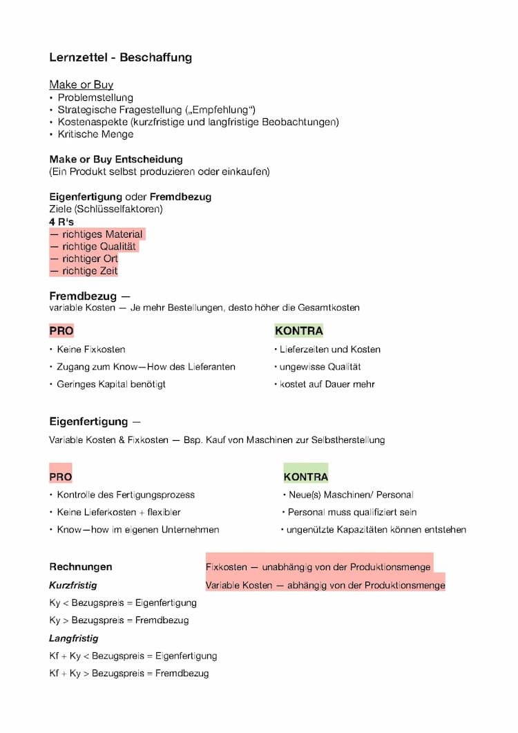 Know Beschaffung - Lernzettel thumbnail