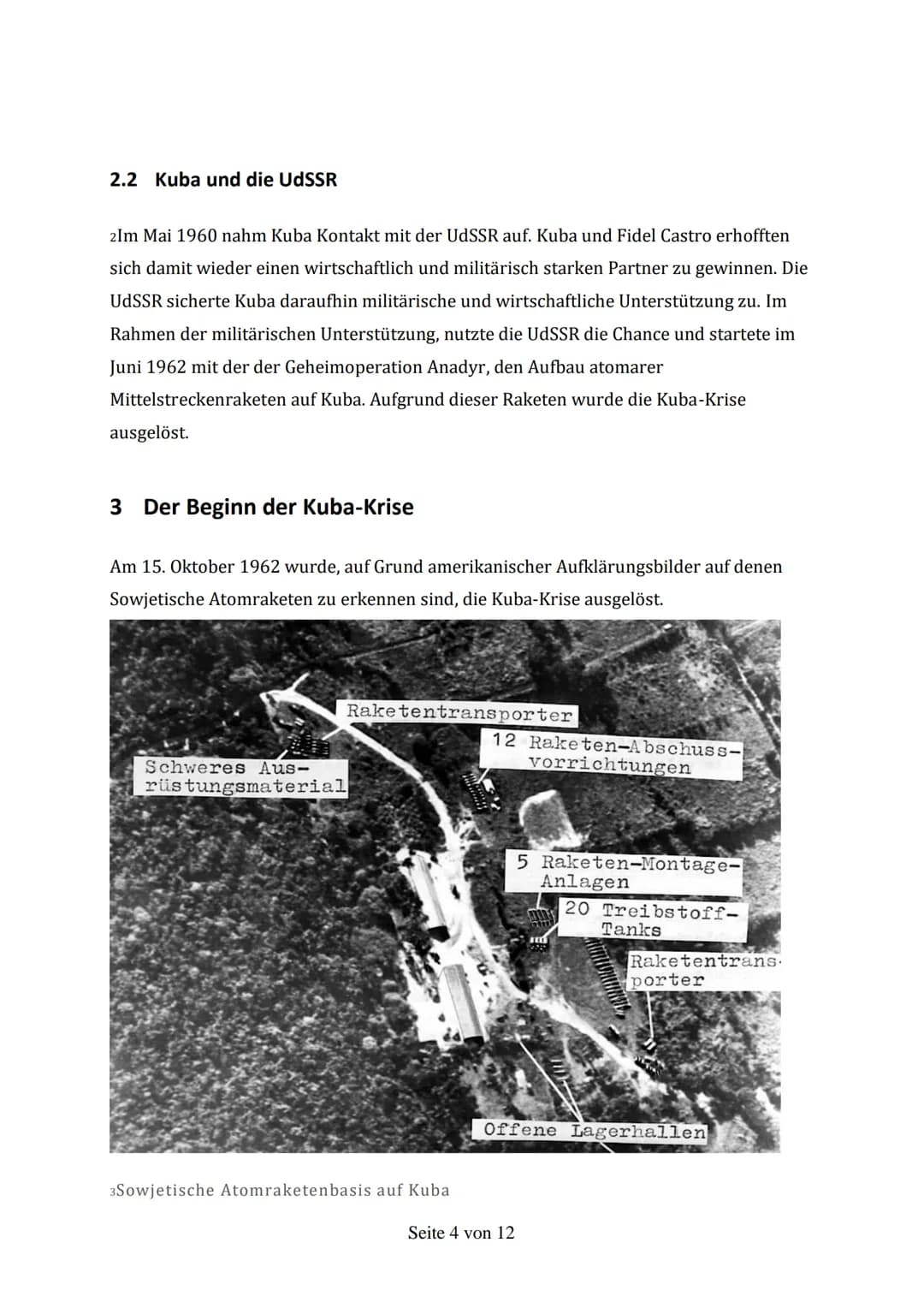 Die Kuba-Krise
Die Kuba-Krise ist eine Auseinandersetzung, zwischen den Supermächten USA und UdSSR im
Rahmen des Kalten Krieges. Sie spielte