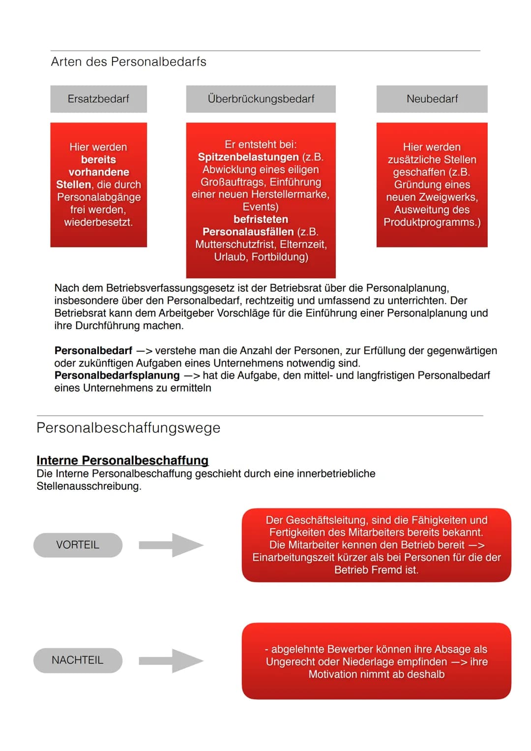 BVW LERNZETTEL
Aufgabe des Personalmanagement
-> Arbeitskräfte den Unternehmenszielen entsprechend auszuwählen, einzusetzen und zu
fördern. 