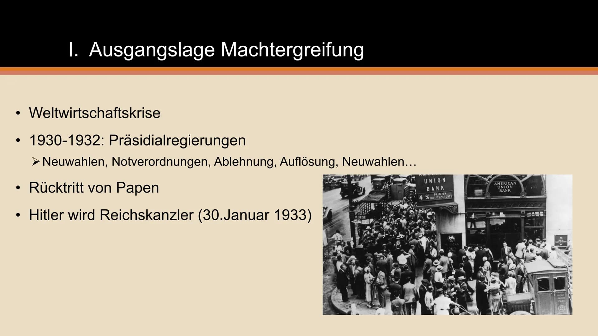 Machtergreifung und
Dolchstoßlegende ●
1. Weltkrieg: 1914-1918
Feldmarschall Paul von Hindenburg und General Erich Ludendorff
Novemberrevolu