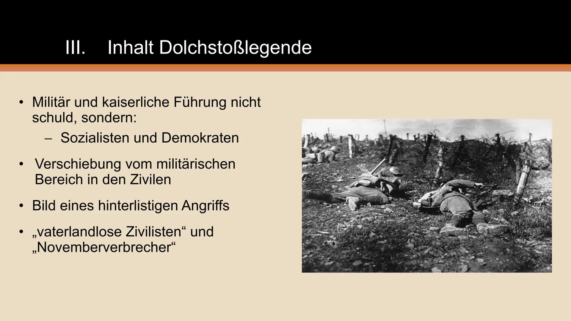 Machtergreifung und
Dolchstoßlegende ●
1. Weltkrieg: 1914-1918
Feldmarschall Paul von Hindenburg und General Erich Ludendorff
Novemberrevolu