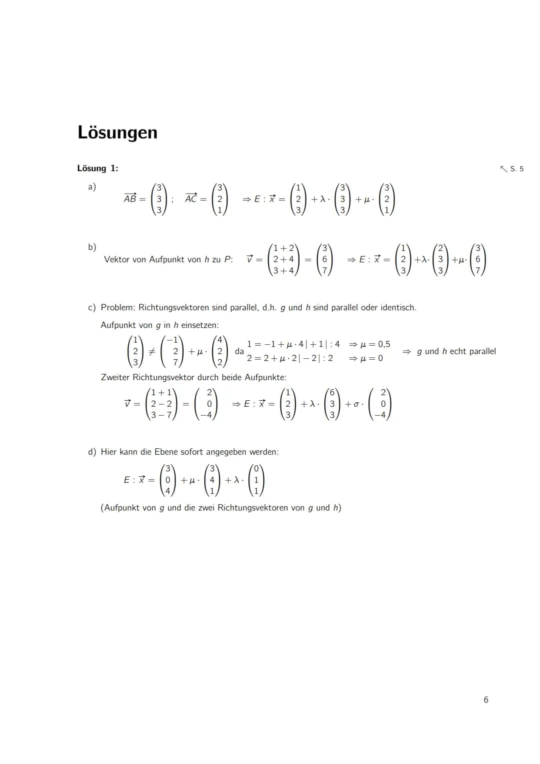 
<h2 id="geradenundebenenimraumaufstellenparameterform">Geraden und Ebenen im Raum aufstellen (Parameterform)</h2>
<p>Eine allgemeine Gerade