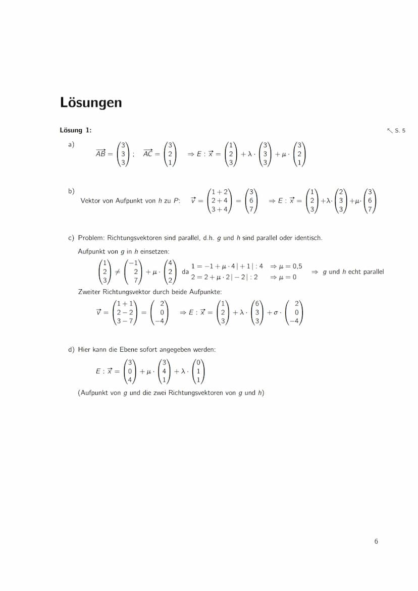 
<h2 id="geradenundebenenimraumaufstellenparameterform">Geraden und Ebenen im Raum aufstellen (Parameterform)</h2>
<p>Eine allgemeine Gerade