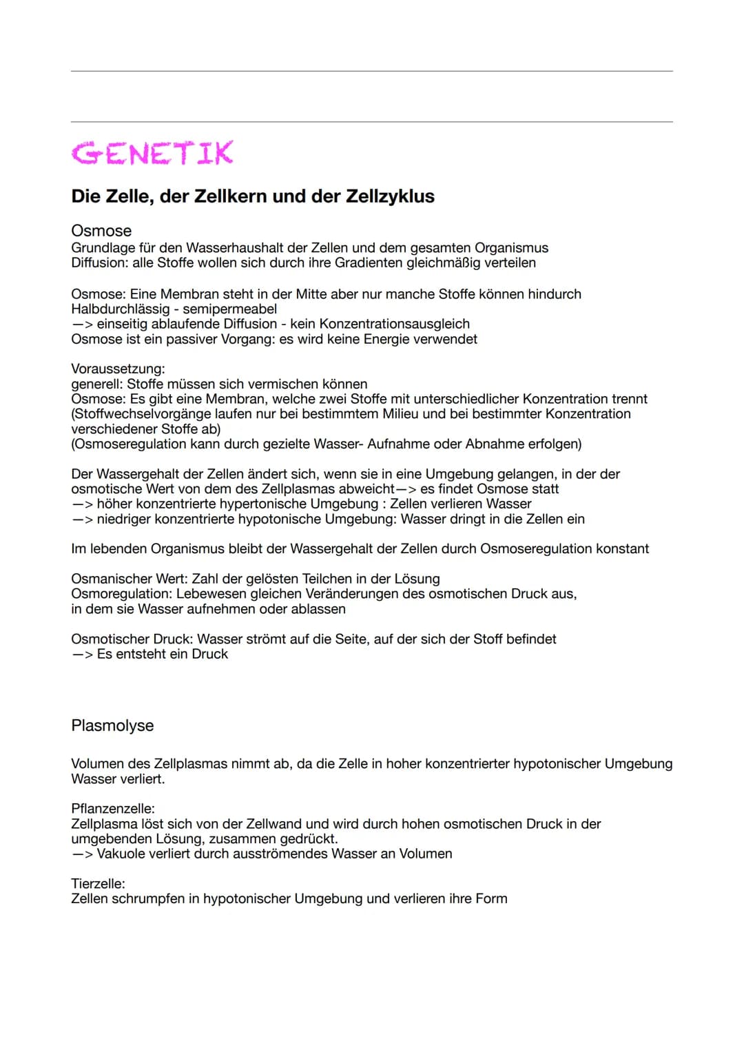 ABITUR 2023
Lernzettel Genetik
Evolution
BIOLOGIE
Ökologie
Neurologie GENETIK
Die Zelle, der Zellkern und der Zellzyklus
Osmose
Grundlage fü