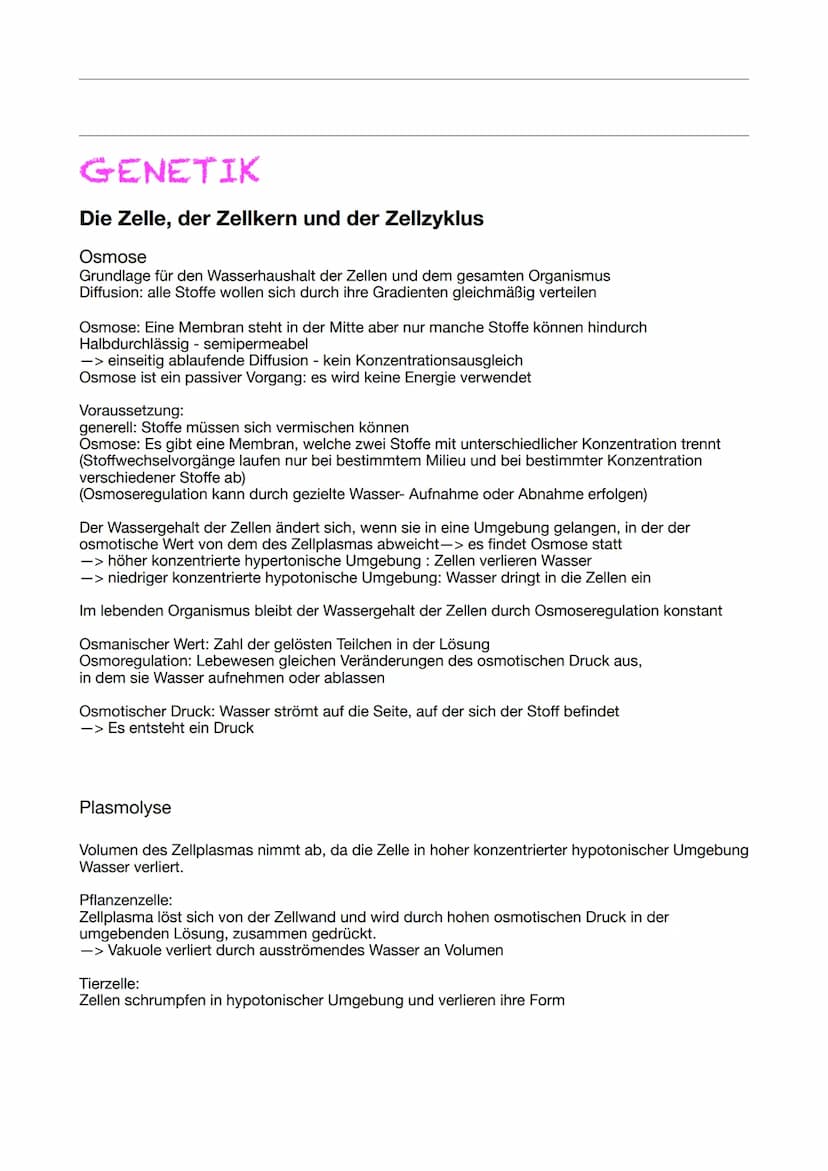 ABITUR 2023
Lernzettel Genetik
Evolution
BIOLOGIE
Ökologie
Neurologie GENETIK
Die Zelle, der Zellkern und der Zellzyklus
Osmose
Grundlage fü