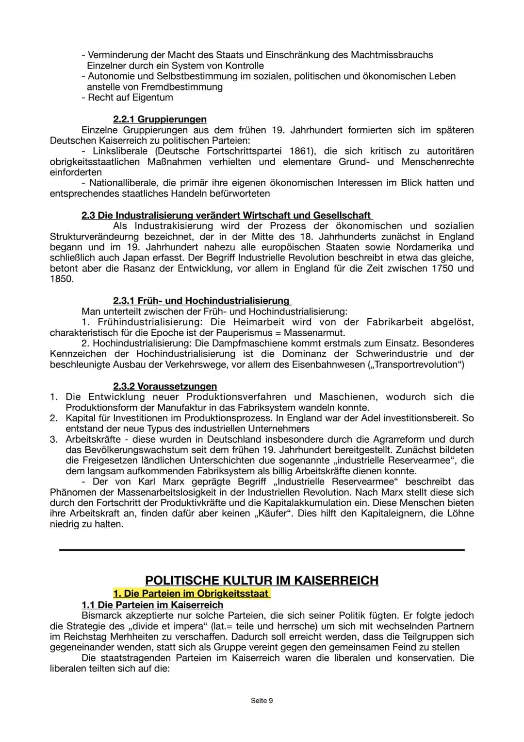 BUND
GESCHICHTE ABITUR
NOTIZEN
1848 - 1945
Seite 1 Inhaltsverzeichnis
Das Zeitalter der Aufklärung
1. Die Herausbildung der bürgerlichen Ges