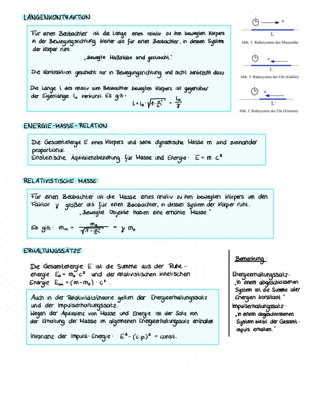 LÄNGENKONTRAKTION
Für einen Beobachter ist die Länge eines relativ zu ihm bewegten Körpers
in der Bewegungsrichtung kleiner als für einen Be