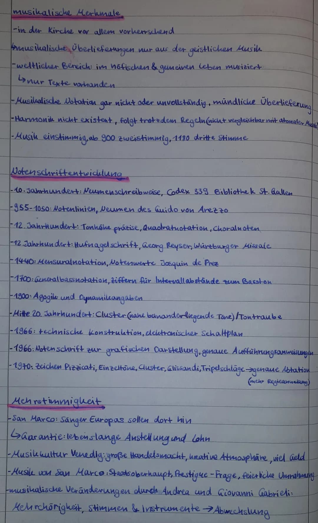 Mittelalter
Geistliche Musi
-Grundlage:gregorianischer Choral
4 einstimmiger, unbegleiteter, lateinischer Resang der hatholischen Liturgie.
