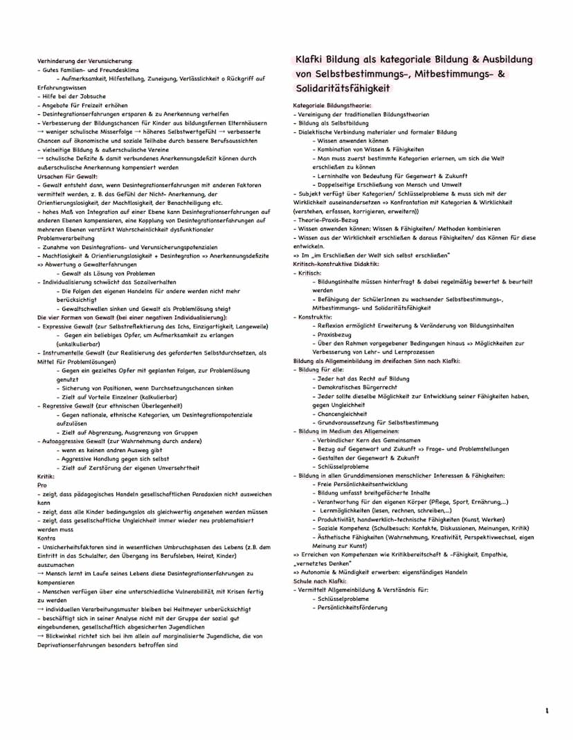 Pädagogik Abitur Zusammenfassung
Themen:
1. Kohlberg (1)
2. Erikson
(2)
3. Erziehung in der Familie (2-4)
4. Soziale Netzwerke (5)
5. Mead (