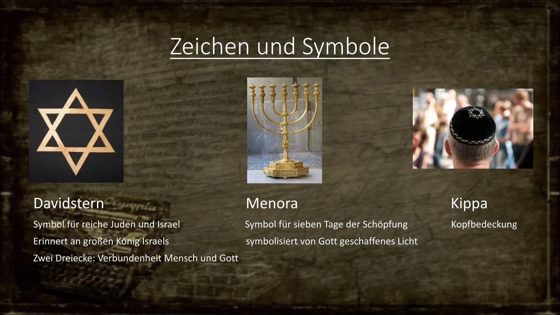Das Judentum Gliederung
Allgemeines
Glaubensgrundlagen
Erscheinungsbild
Grundgzüge des
Judentums nach
Höffe
Heilige Städte &
Orte
Ethische
G