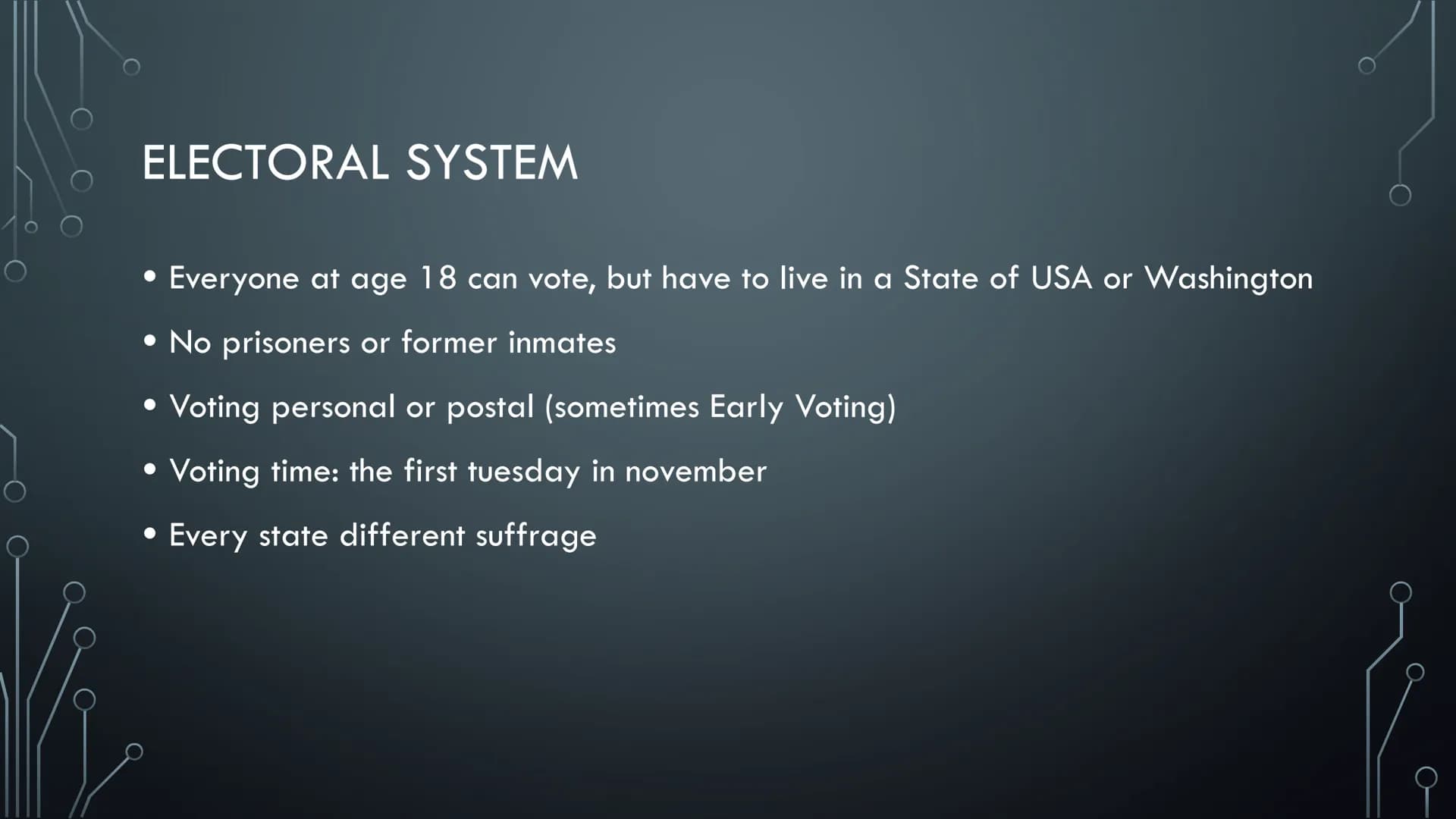 POLITICAL
SYSTEM OF THE
USA
THE POLITICAL SYSTEM USA
FROM VICTORIA AXT MAIN POLITICAL INSTITUATIONS/THEIR POWER
• USA is a federal constitut