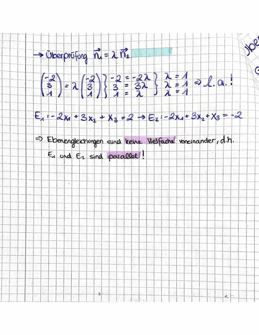 Lagebeziehung Gerade/Ebene
Ebbene in Koordinatenform umwandeln!
Fall A
X = P²+tv
g
E: ax + x₂ CX3
→ sie schneiden sich!
Beispiel:
↳es gibt e