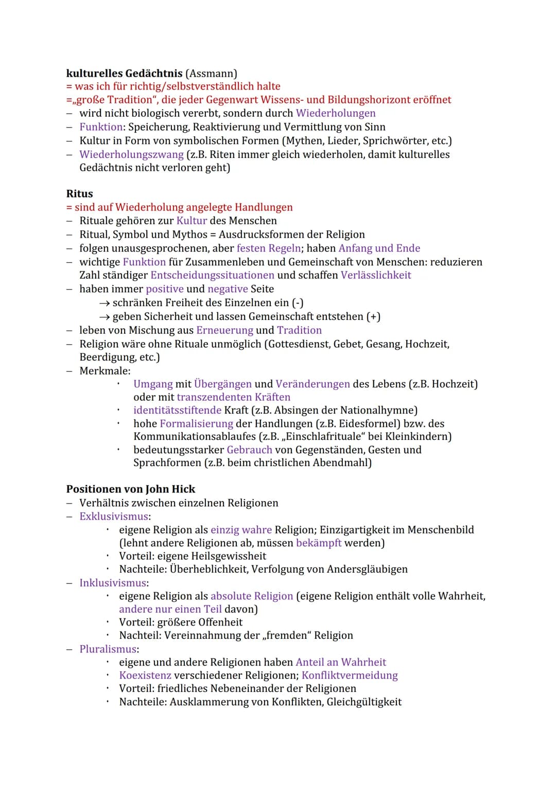 RELIGION IN IHRER VIELFALT
Religionsdefinitionen
Abstammung:
Paul Tillich:
.
Abitur Zusammenfassung
religere (lat.): gewissenhafte Erfüllung