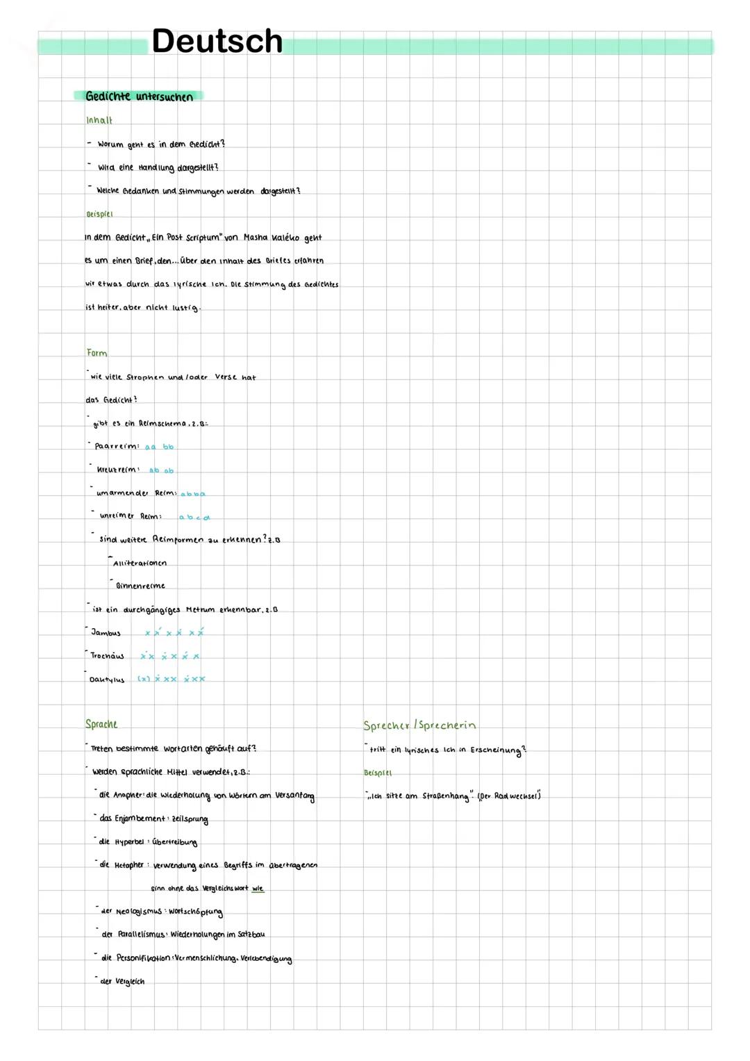 Eine Gedichtsinterpretation Schreiben
Einleitung
Nenne in der Einleitung den Titel.
die Autorin/den Autor, das Entstehungsjahr und
das Thema